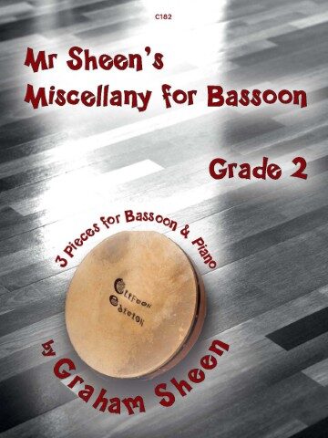 Image of a bodhrán drum for a piece of sheest music by by Graham Sheen called Mr Sheen's Miscellany for Bassoon Grade 2: 3 pieces for Bassoon & Piano C182