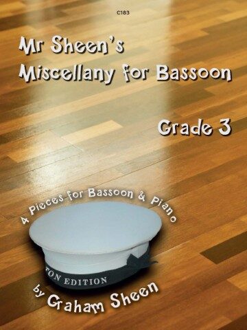 Image of a sailors cap on a floor for a sheet music publication called Mr Sheen's Miscellany for Bassoon Grade 3, 4 pieces for Bassoon & Piano by Graham Sheen