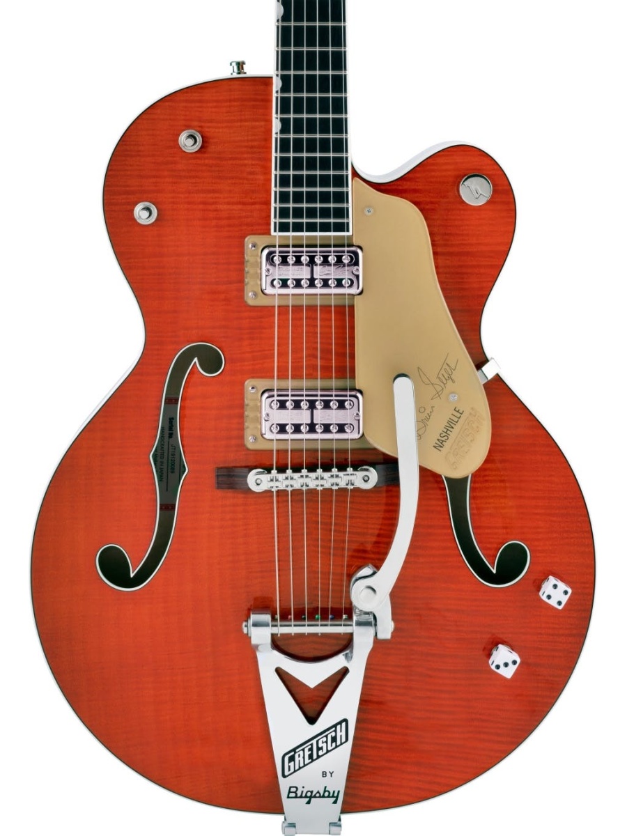 Gretsch G6120T BSFM Brian Setzer Sig Nashville Flame Maple in Orange Stai