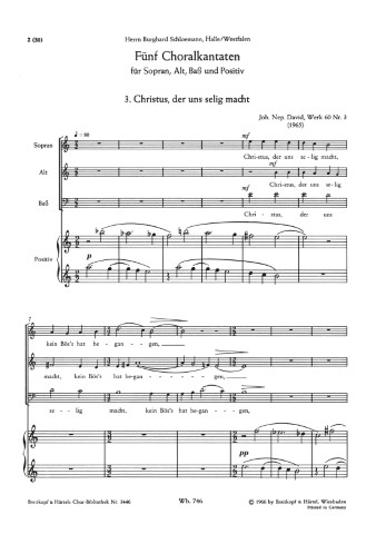 5 Choral Cantatas Werk 60