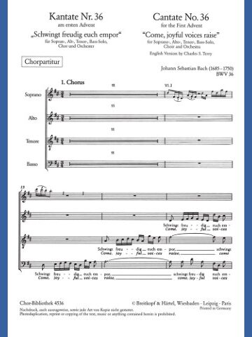 Cantata BWV 36 Come, joyful voices raise