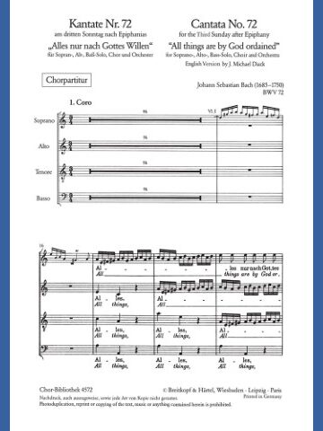 Cantata BWV 72 “All things are by God ordained”