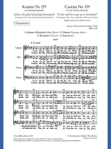 Cantata BWV 159 “Come and let us go up to Jerusalem”