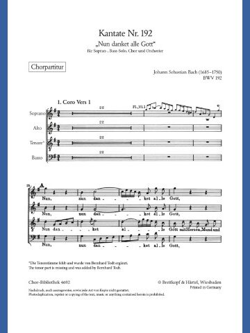 Cantata BWV 192 “Nun danket alle Gott”