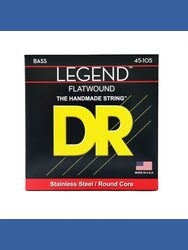 DR Strings FL-45 LEGEND Polished Flatwound Bass Strings, 45-105