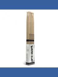 Promark Classic Forward 5A Hickory Drumsticks Oval Wood Tip, 4-Pack