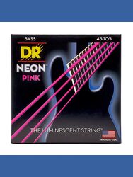DR Strings NPB-45 HI-DEF NEON PINK Colored Bass Strings, 45-105