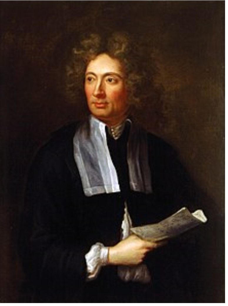 Portrait of the Baroque composer Corelli with a manuscript in his hand