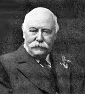 Black and white photograph of English composer Charles Hubert Parry