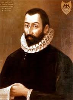 Portrait of Italian composer Claudio Monteverdi wearing a ruff