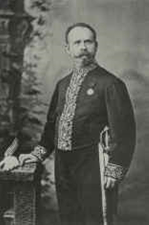 Black and white image of composer and bassist Franz Simandl
