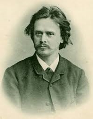 Sepia image of composer Gustav Laska