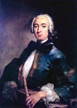 Portrait of German Baroque composer Johann Joachim Quantz