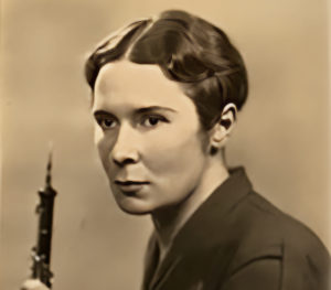 Sepia image of female British composer Mary Chandler