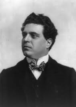 Black and white image of Italian composer Pietro Mascagni