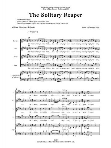 The Solitary Reaper Vocal Score