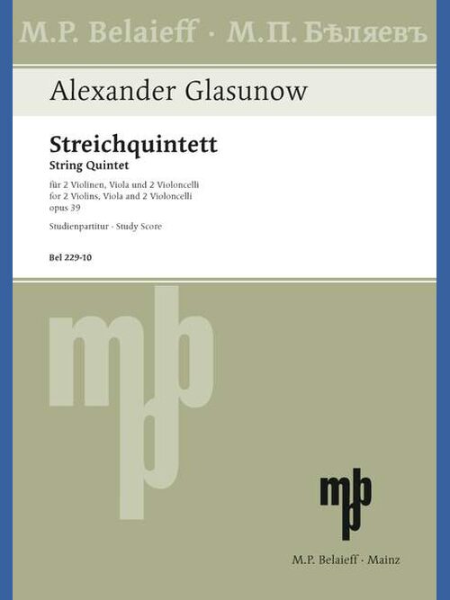 Quintet A major op. 39 in A major 1 BEL 229 10 Glasunow5B6485D