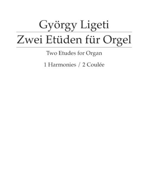 Two Etudes for Organ