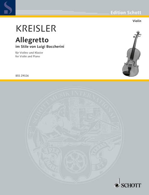 Kreisler: Allegretto im Stile von Luigi Boccherini No. 8 11 BSS 29026 Kreisler5B6485D