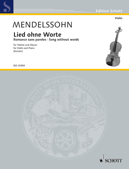 Mendelssohn: Song without Words in B-flat major arr. Violin and Piano 1 BSS 30959 Mendelssohn 648