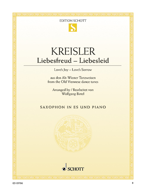 Kreisler: Liebesfreud and Liebesleid for Saxophone in E-flat and Piano 1 ED0 9786 Kreisler5B6485D