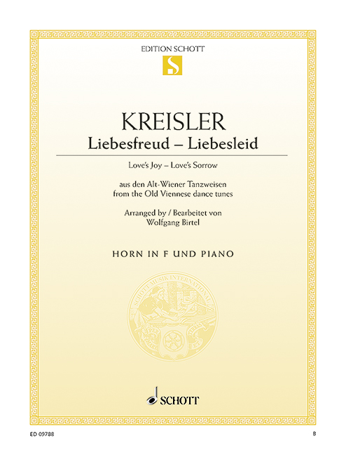 Kreisler: Liebesfreud - Liebesleid for Horn in F and Piano 1 ED0 9788 Kreisler5B6485D