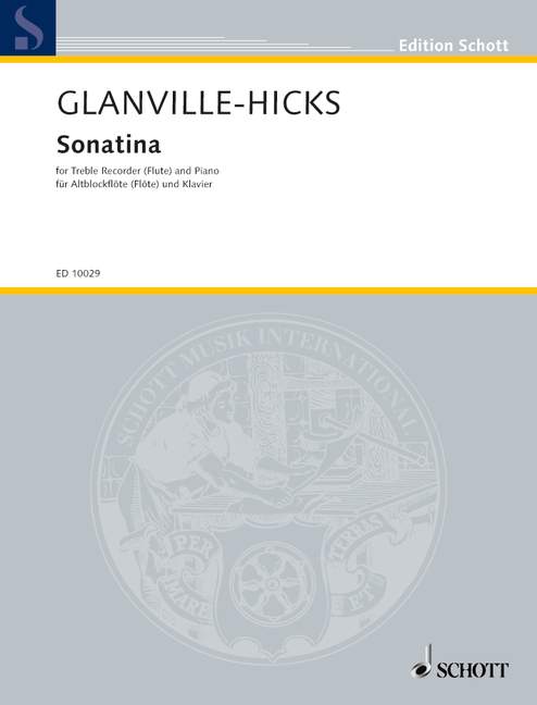 Glanville-Hicks: Sonatina for Treble Recorder and Piano 1 ED 10029 GlanvilleHicks5B6485D