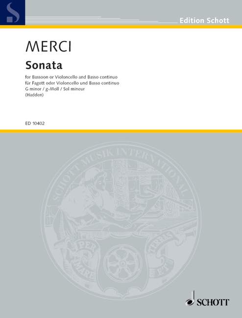 Merci Sonata in G minor for Bassoon and Piano op. 3 no. 4 1 ED 10402 Merci5B6485D