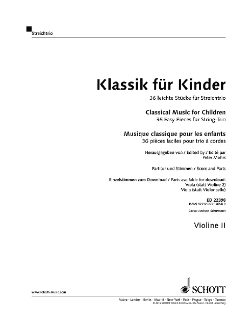 Classical Music for Children String Trio -Violin 2 part 11 ED 22398 12 Mohrs 648
