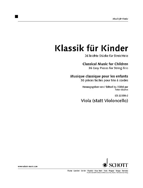 Classical Music for Children String Trio - Viola part 11 ED 22398 2 Mohrs 648