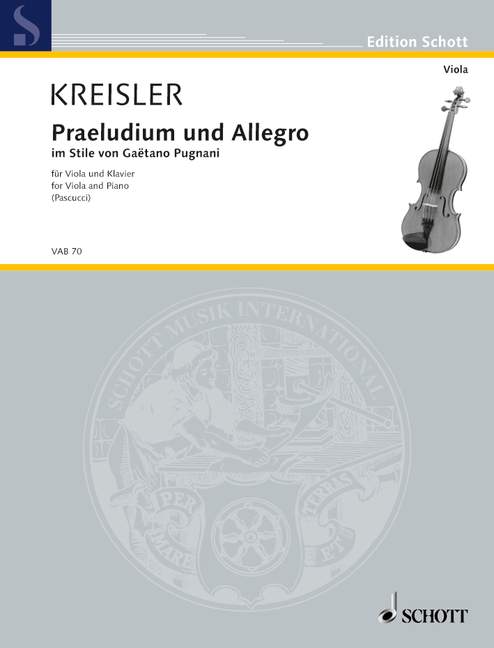 Kreisler: Praeludium und Allegro im Stile von Gaetano Pugnani for Viola and Piano 1 VAB 70 Kreisler5B6485D
